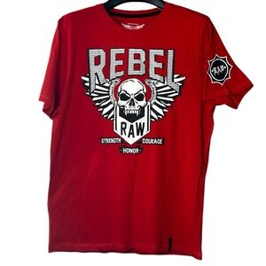 Krobar men’s tee shirt Rebel Raw Skull Graphic size medium‎ Red cotton